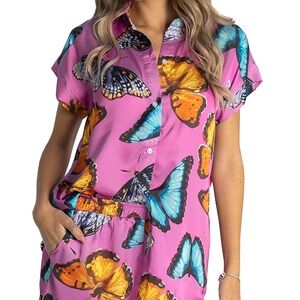 Bululu Butterfly Blouse NWT size small